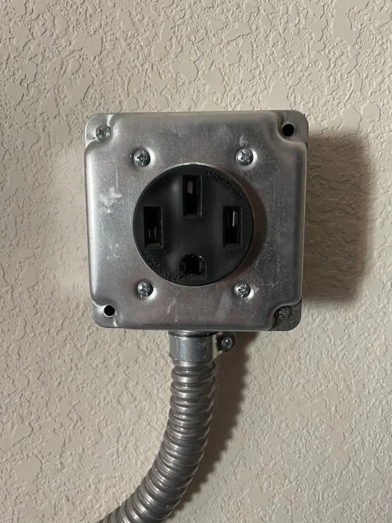 NEMA 14-50 outlet installed for Electrical Panel Upgrade in Caro